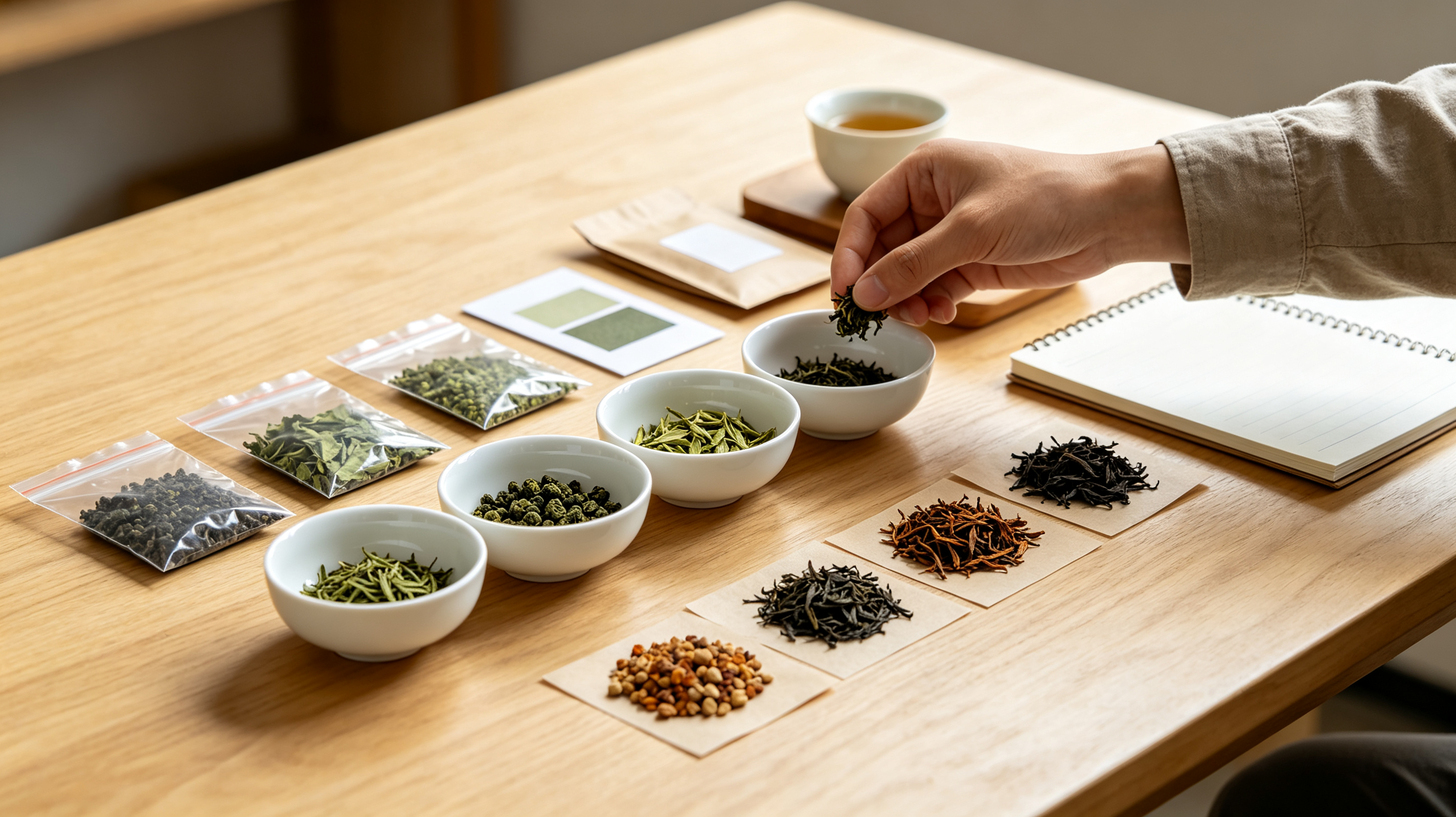 Chinese tea supplier sample evaluation scene